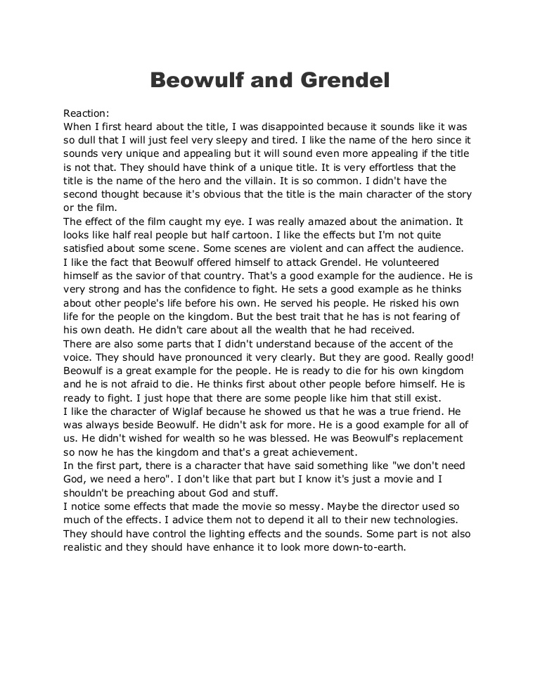Beowulf short story version pdf